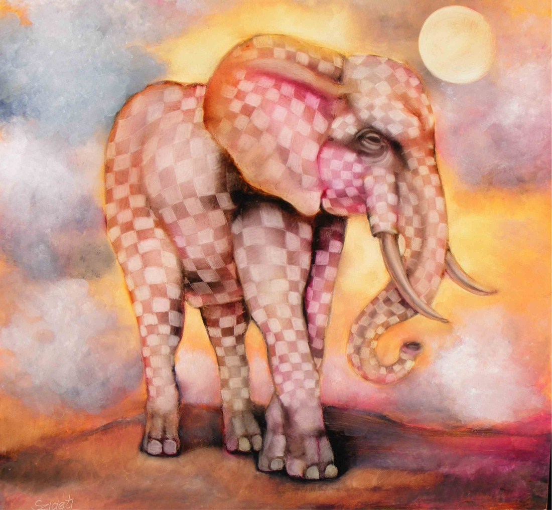 315 Checked elephant 45x45cm